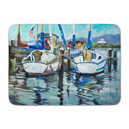 Carolines Treasures Tourquoise Bay Sailboat Machine Washable Memory Foam Mat JMK1087RUG